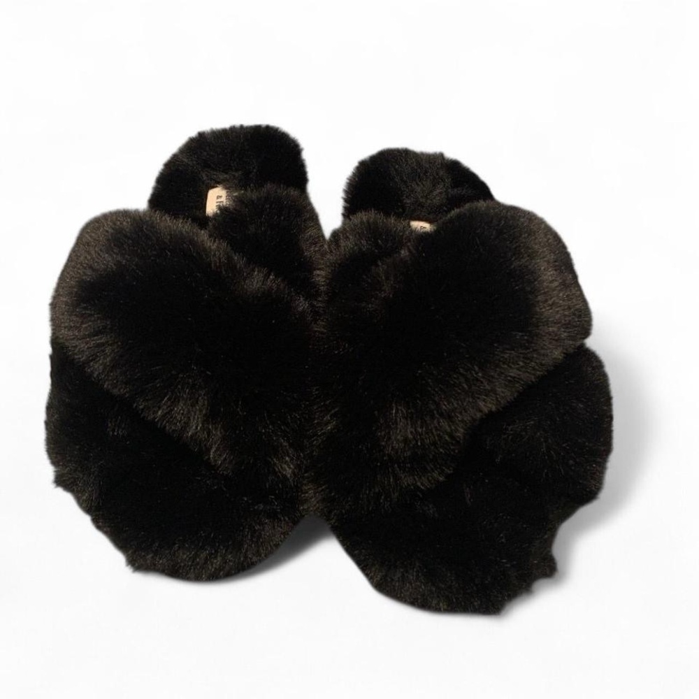 Abercrombie & Fitch Black Furry fuzzy Slippers size xs/s